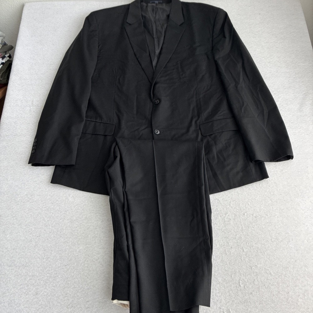 Jos. A Bank Men's 1905 Brrr Comfort Black Wool Two Piece Suit 52L Pants 42x32